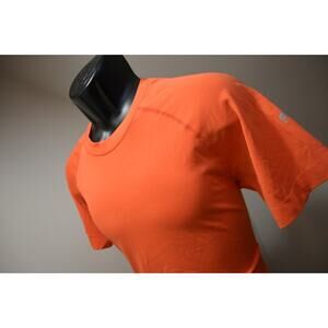Fabletics Gym Shirt Wicking Fitted Short Sleeve Athletic Orange Tee Mens Medium